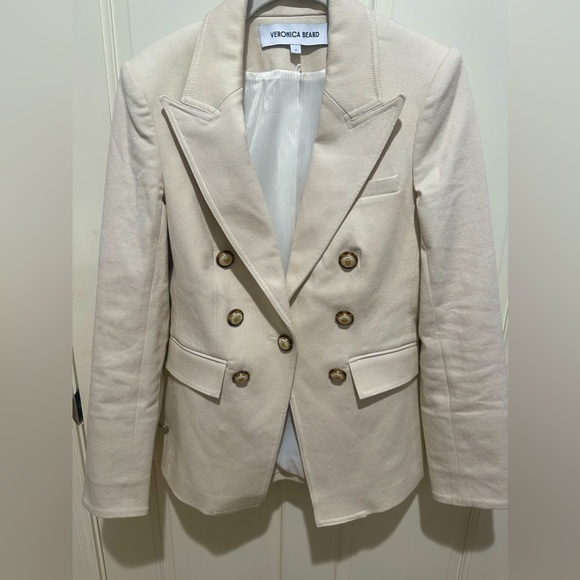 Veronica Beard Jackets & Blazers - VERONICA BEARD Naira Denim Blazer / Jacket , Ecru, Size 4